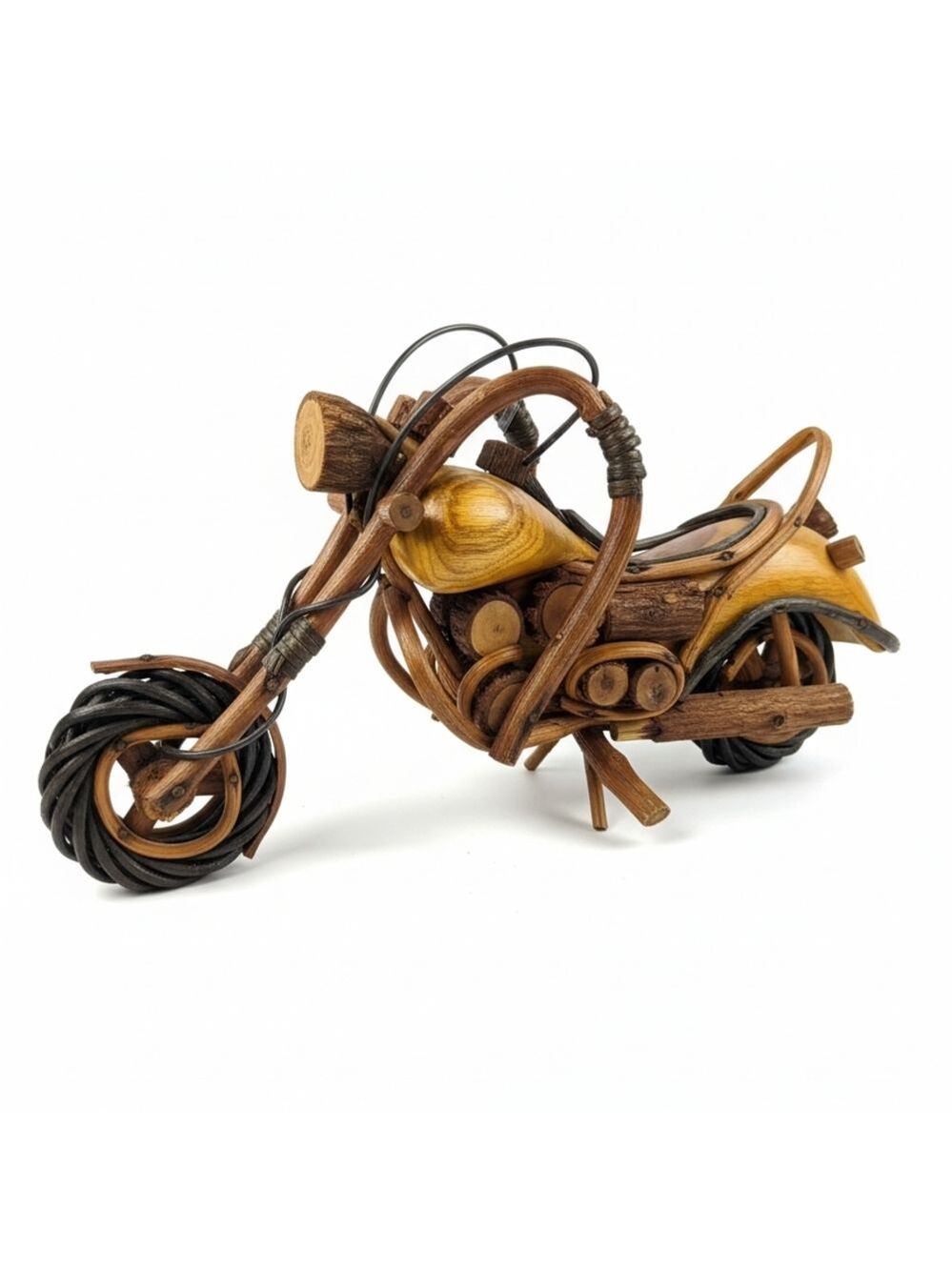Handcrafted Wooden Motorcycle Decor